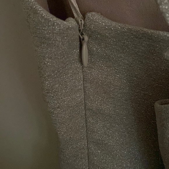 Anthropologie Elevenses Silver Metallic Luna Pleated Dress size 6 dressy - Picture 9 of 14